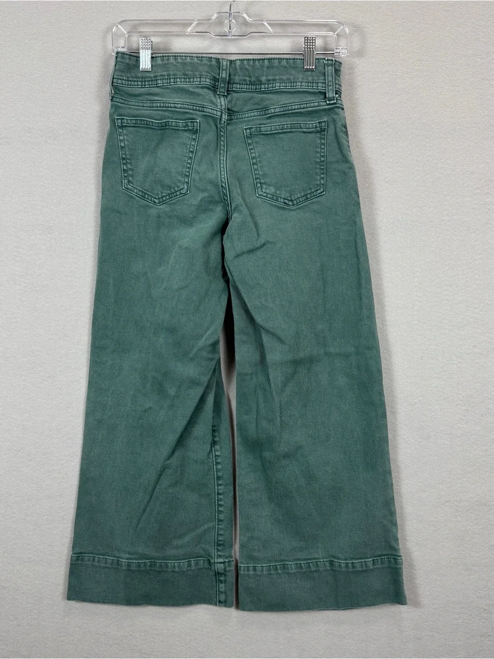 Gap Kids Girls Size 14 High Stride Ankle Wide Leg Pants Moores Green